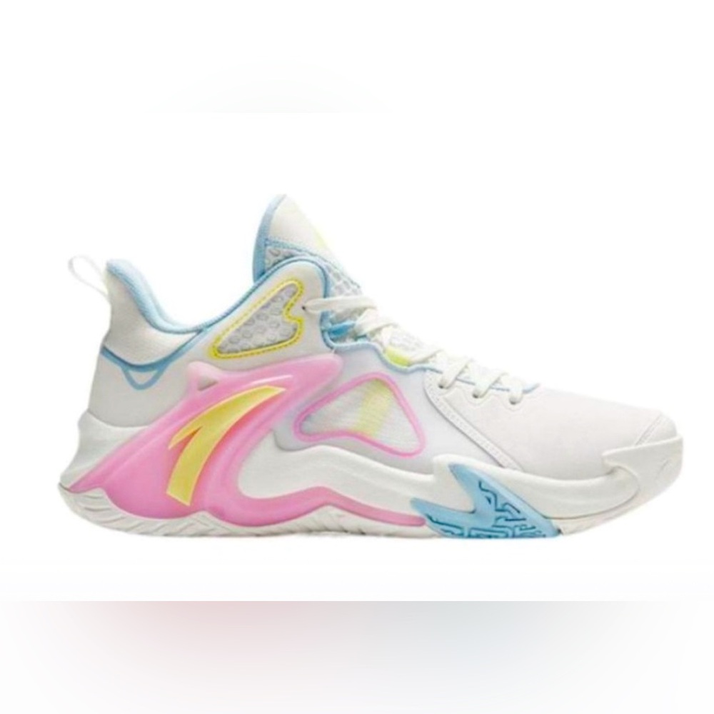 ANTA Basketball Shoes Men Low-Top White/Blue/Pink